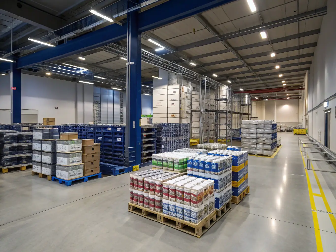 A secure warehouse facility with climate control, showcasing the safe storage of promotional products.